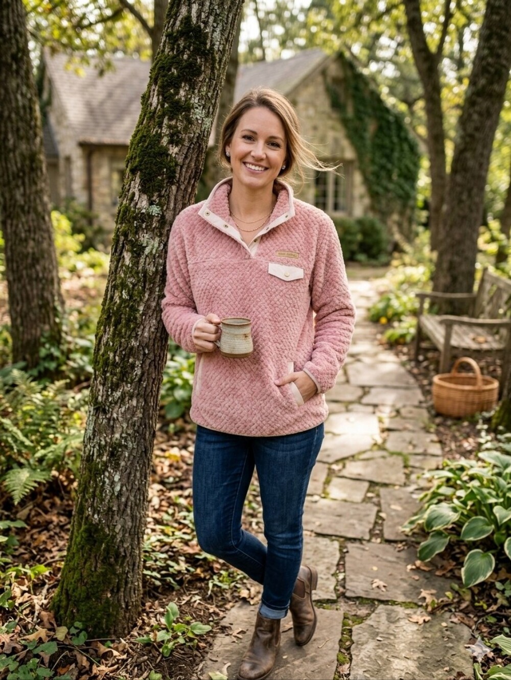 Simply Southern Womens' Plush Pink Pullover Jacket